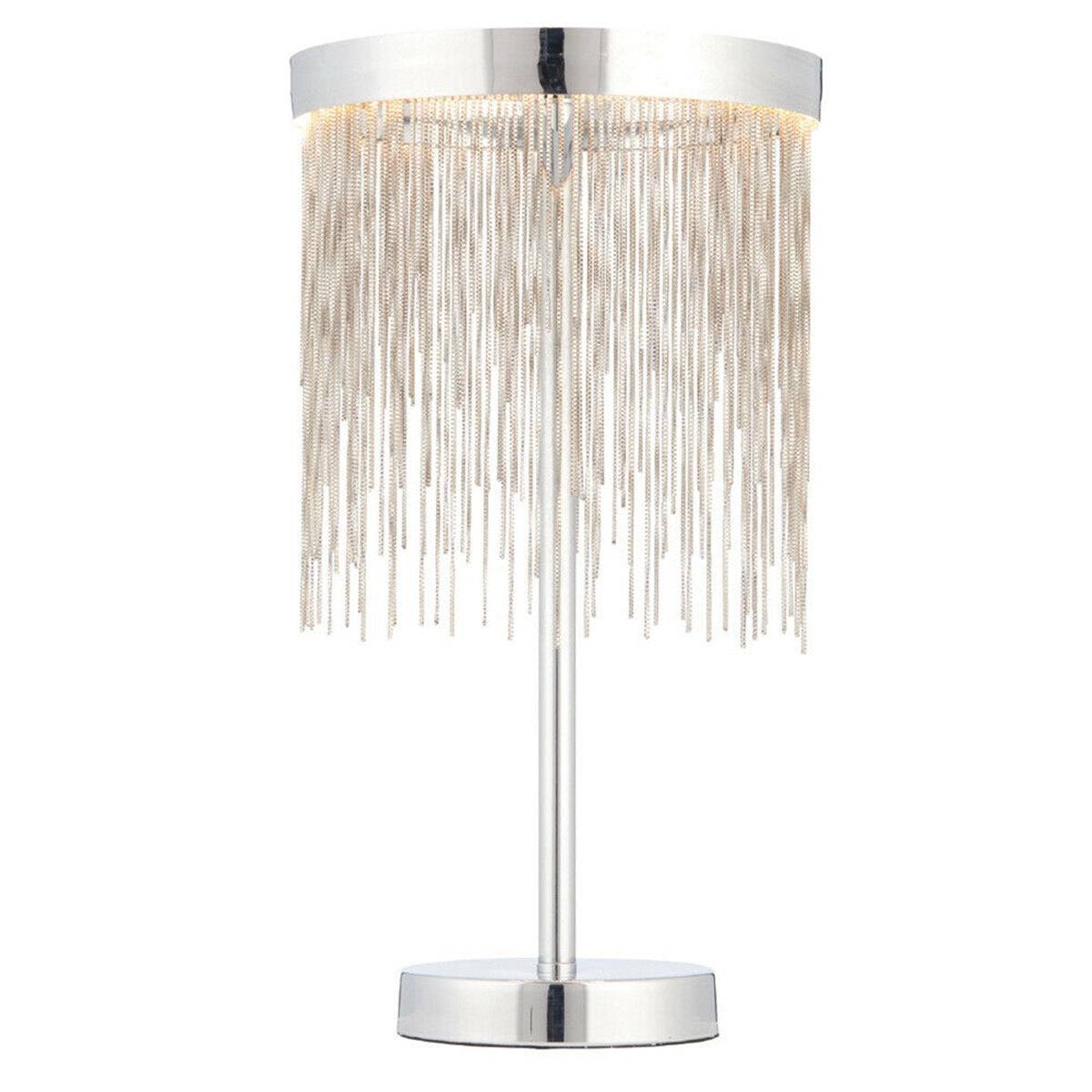Loops Direct Steel Table Lamp LED Module - Chrome Plate and Silver Effect Chain - Image 1