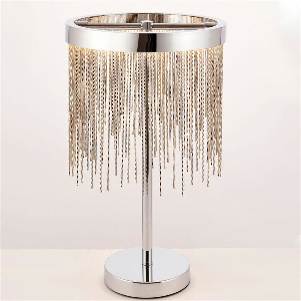 Loops Direct Steel Table Lamp LED Module - Chrome Plate and Silver Effect Chain - Image 2