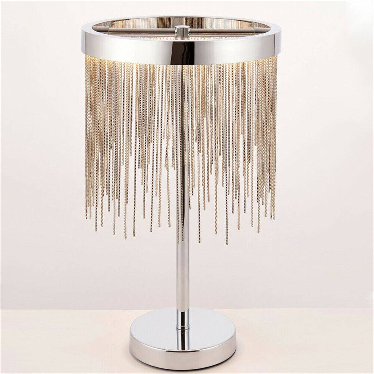 Loops Direct Steel Table Lamp LED Module - Chrome Plate and Silver Effect Chain - Image 2