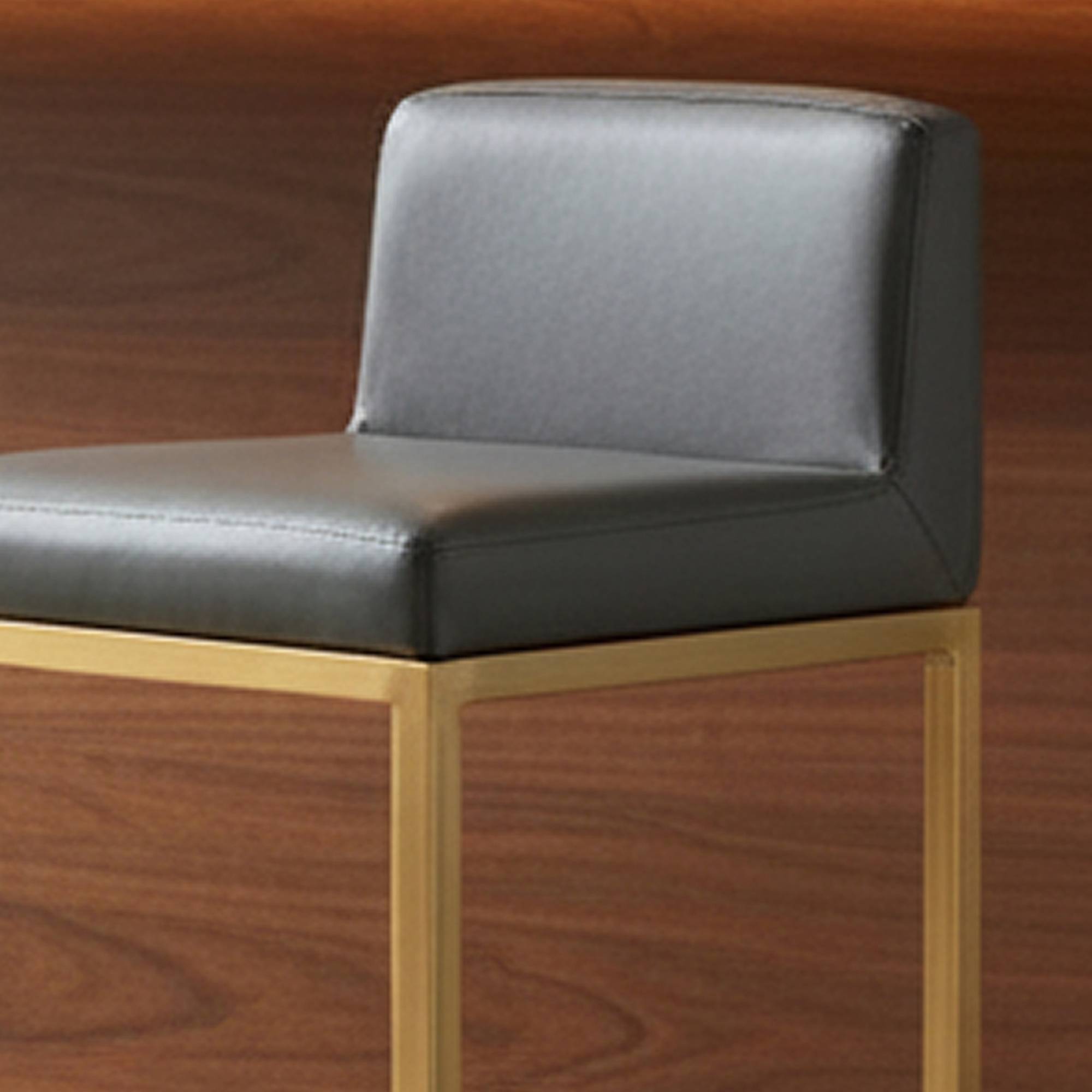 Orsina Baina Faux Leather Bar Chair – Dark Grey and Gold - Image 3