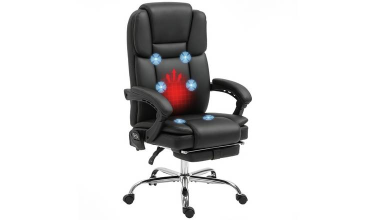 Vinsetto 6 point Vibration Massage and Heat Office Chair - Black