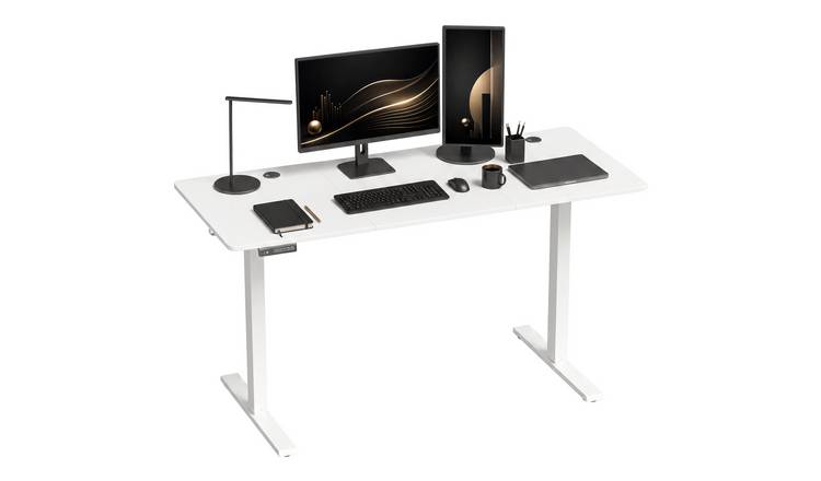 HOMCOM Electric Standing Desk with 3 Memory Presets - White