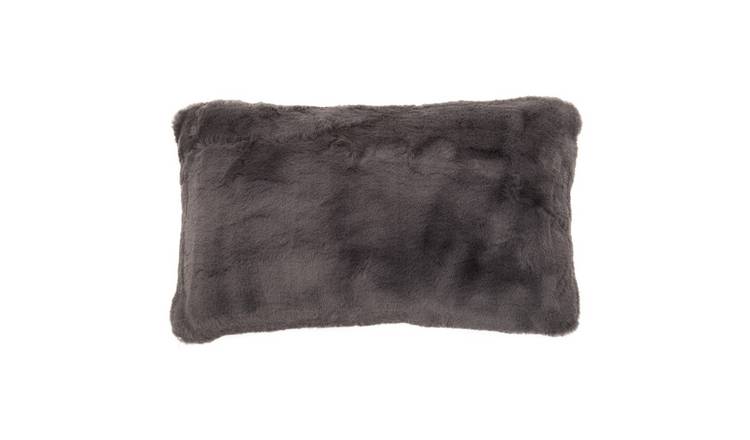 Orsina Bosie Lamina Faux Fur Rectangular Cushion – Grey