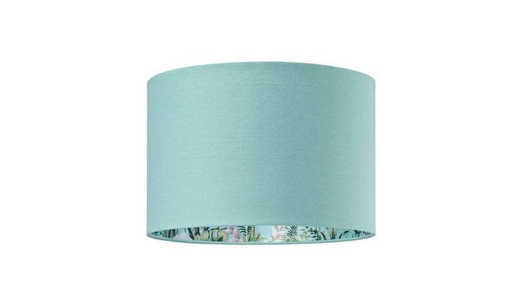Happy Homewares Jungle Print Duck Egg with Palm Trees, Sloths Lampshade - 30cm
