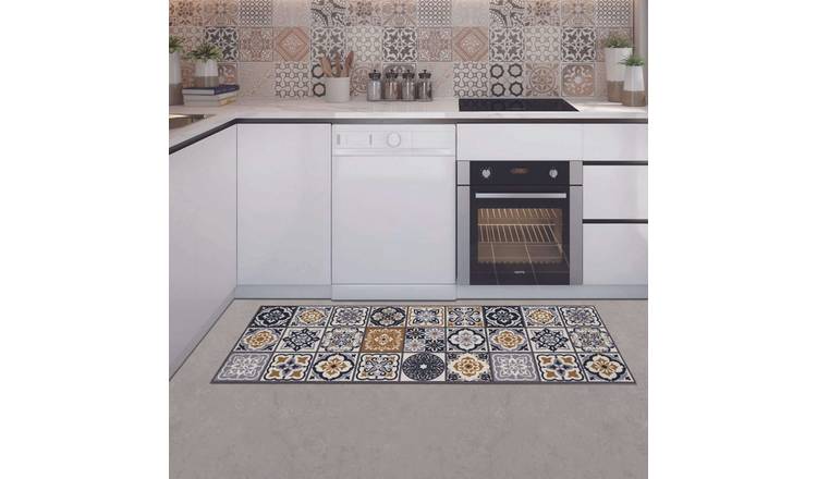 The Rugs Grey Patchwork Washable Nonslip Runner Rug - 50 x 150cm