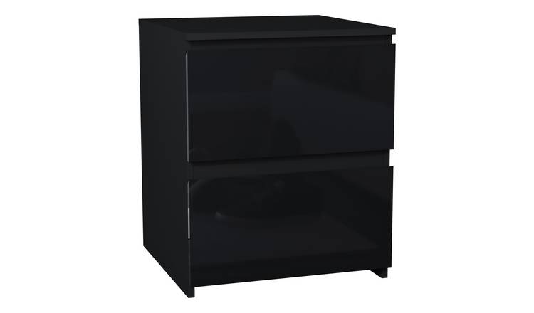 Vida Designs Glinton 2 Drawer Bedside Chest - Black