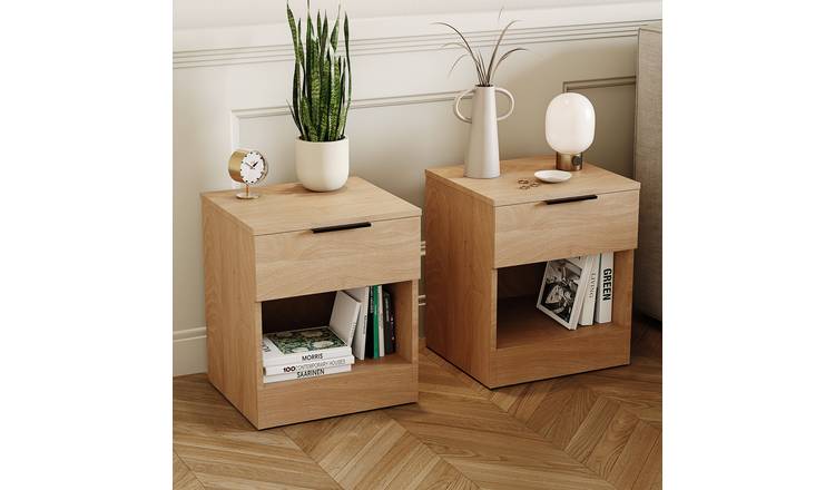 Vida Designs Trega 1 Drawer Set Of 2 Bedside Chest - Pine