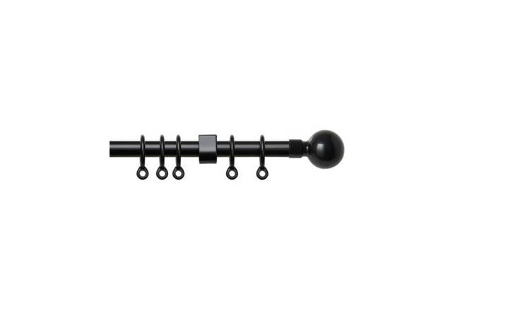 New Edge Blinds 13-16mm Black Extendable Ball Curtain Pole - 120cm - 210cm