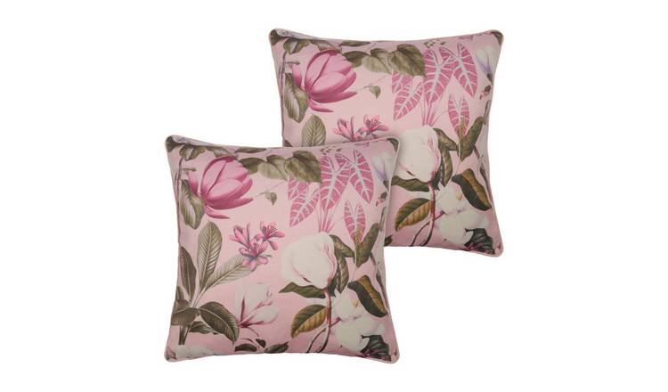 OHS 2 Pack Printed Floral Cushion Covers 45 x 45cm - Blush