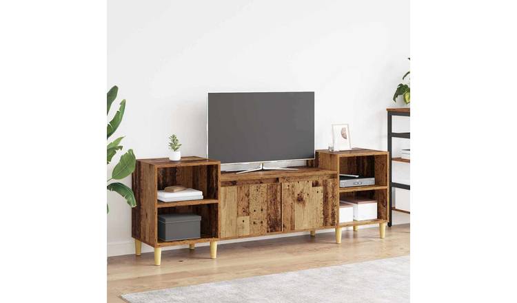 Walplus 2 Door Engineered Wood TV Cabinet - Old Wood - 160 x 35 x 55 cm