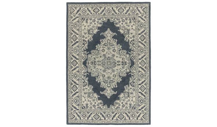 Mega Flooring Blue Handmade Floral Rug - 120 x 170cm
