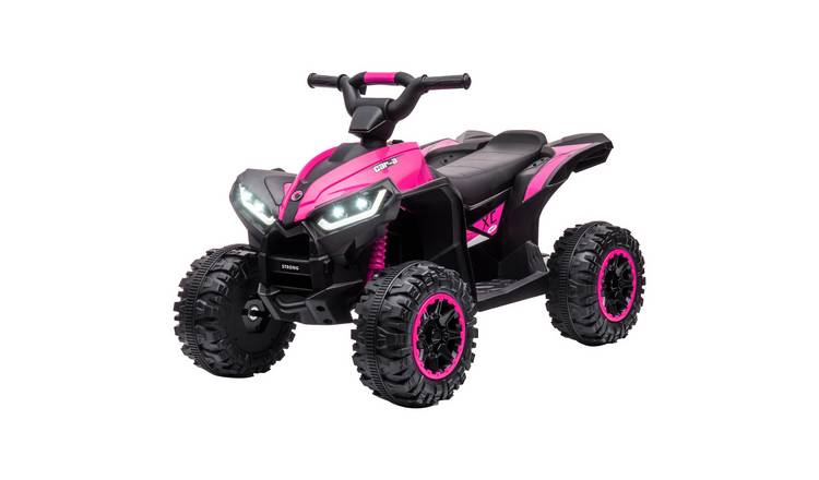 HOMCOM 12V 3 to 5 Years LED Lights Music Ride On Quad Bike – Pink