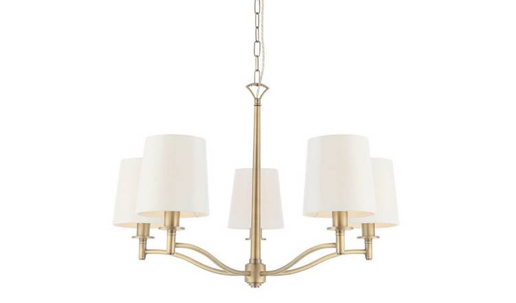 Loops Direct Steel 5-Light Ceiling Pendant - Antique Brass