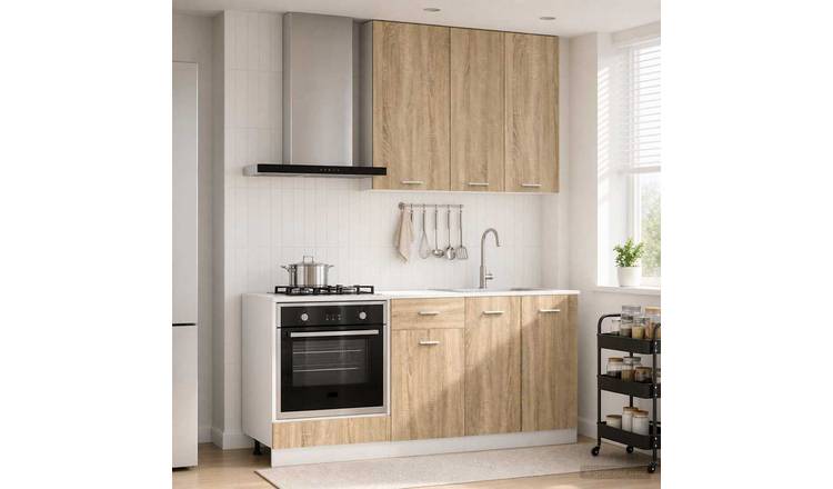 Walplus 5 Piece Engineered Wood Kitchen Unit Set - Sonoma Oak