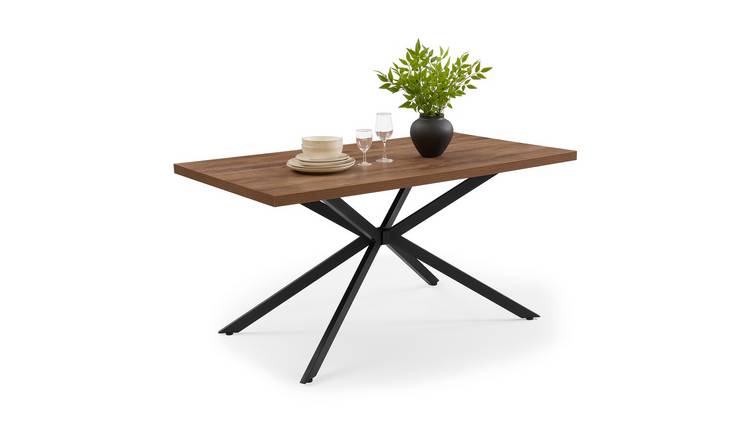 Vonhaus Abel Dining Table Rectangular 6 Seater - Dark Brown