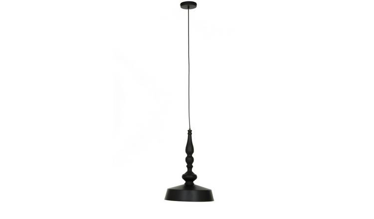 Orsina Lenno Small Vintage Metal Pendant Light - Black And Gold