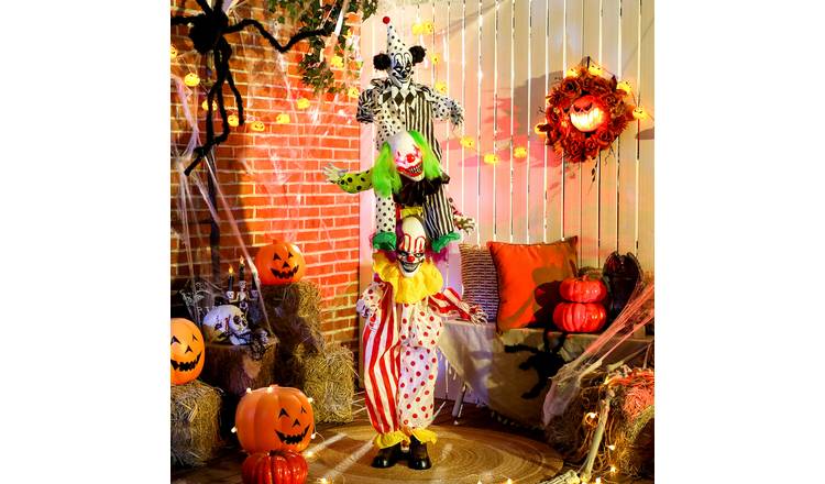 Outsunny Set of 3 Animated Halloween Talking Circus Clown Decoration
