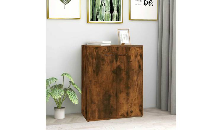 Walplus Engineered Wood Sideboard - Dark Oak - 60 x 30 x 75 cm