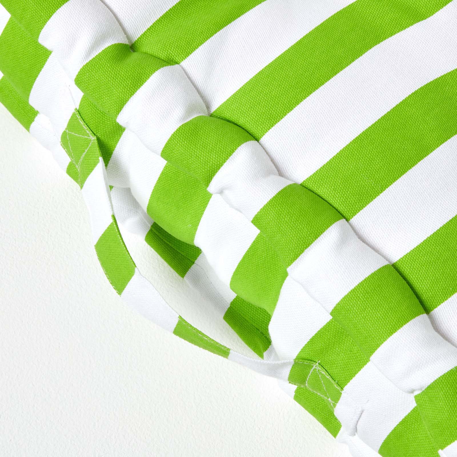 Homescapes Cotton Thick Stripe Floor Cushion – 50 x 50 cm – Green - Image 4