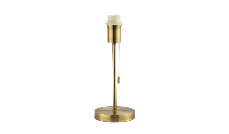 Happy Homewares Base in Antique Brass with Pull Cord Switch Table Lamp - 13cm