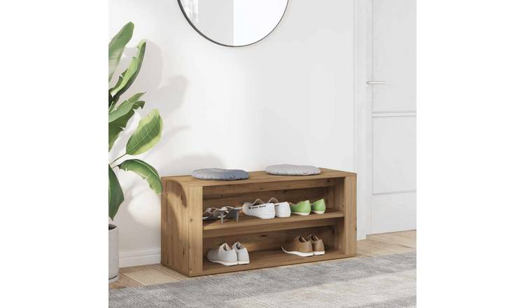 Walplus Engineered Wood Shoe Bench - Artisan Oak - 100 x 35 x 45 cm
