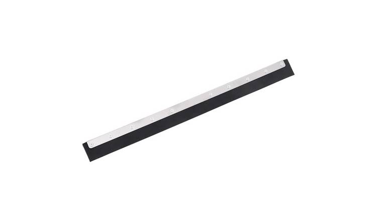 Walplus Steel Floor Squeegee Head and Rubber - Silver and Black - 75 x 2 x 5 cm