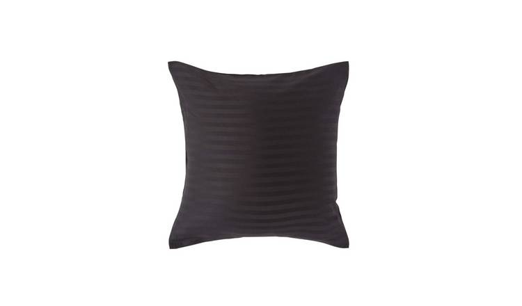 Homesapes Egyptian Cotton Satin Stripe Pillowcase - 40 x 40 cm - Black