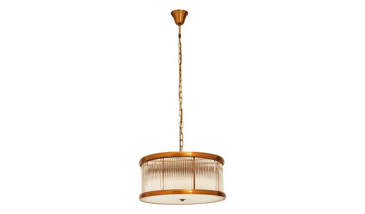 Orsina 6-Bulb Metal and Glass Pendant Light - Brown