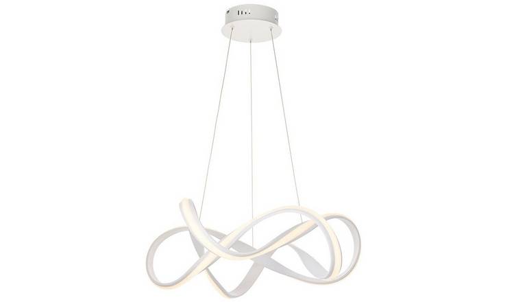 Loops Direct Steel and Aluminium LED Ceiling Pendant - Sand White