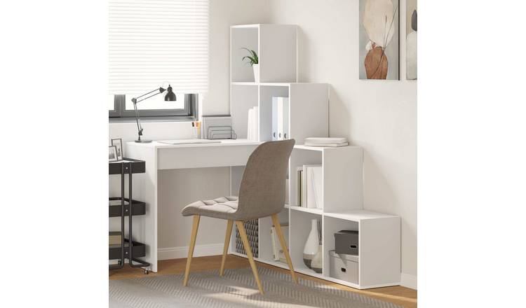 Walplus Wood Corner Desk - White - 149.5 x 101.5 x 149.5 cm