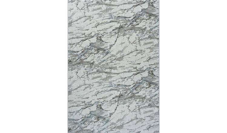 Mega Flooring Silver Modern Abstract Rug - 80 x 150cm