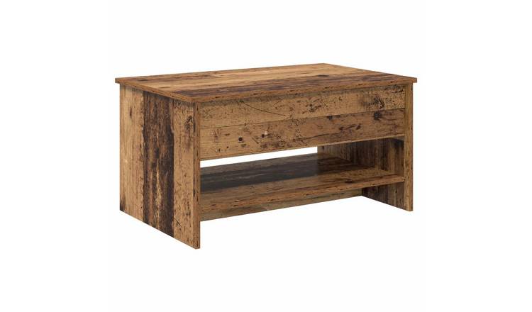 Walplus Storage Coffee Table - Dark Wood - 80 x 50 x 41.5 cm