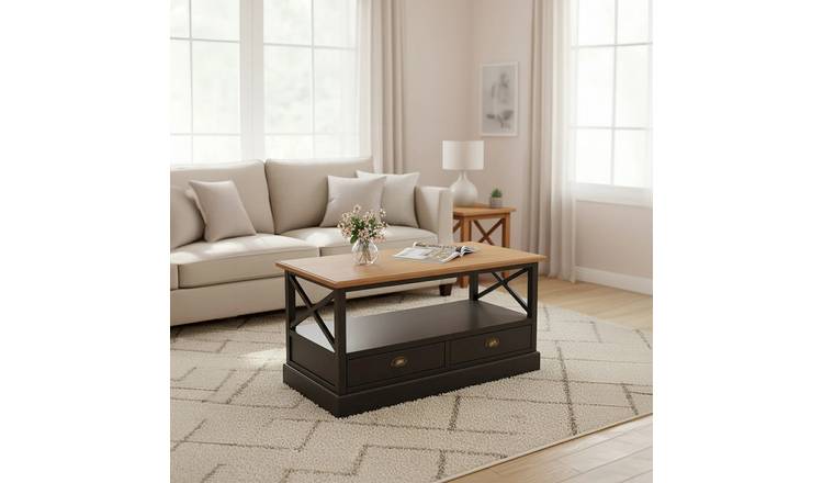 Orsina Real Wood Veneer Coffee Table - Black
