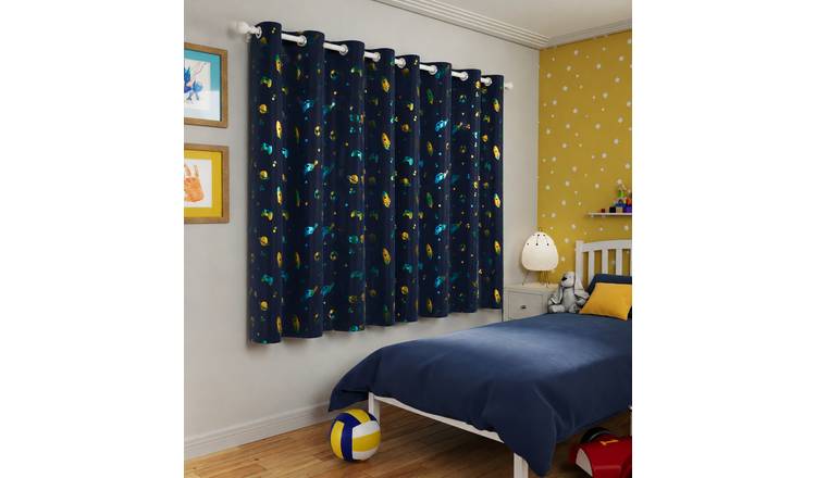 Enhanced Living Eclipse Thermal Eyelet Curtains - 117 x 183cm - Blue