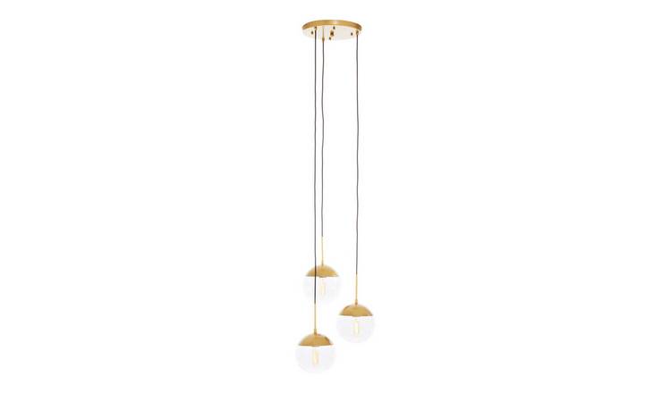Orsina Revive 3-Bulb Glass Pendant Light - Gold