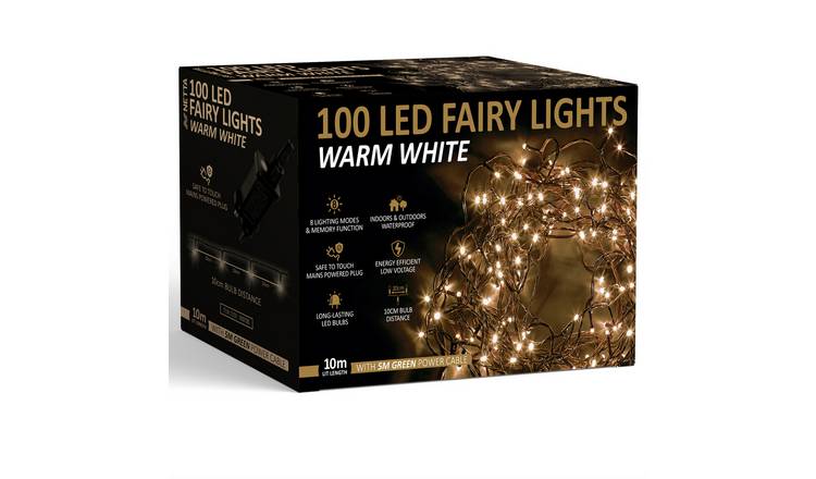 NETTA 100 LED 10m Christmas Fairy String Lights - Warm White