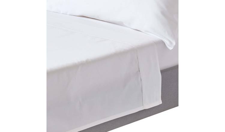 Homescapes Organic Egyptian Cotton White Flat Sheet - Double