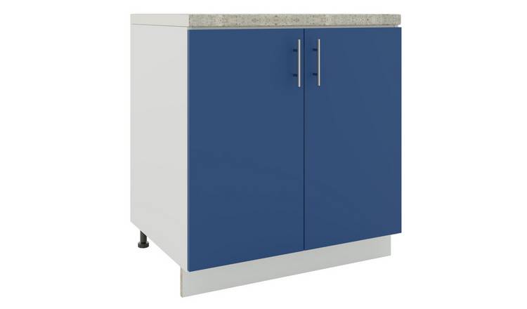 JD Greta 800mm Adjustable Sink Cabinet 2 Doors & Worktop - Navy Blue Matt