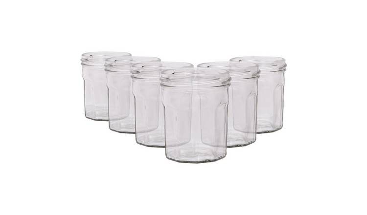 Argon Tableware Glass Jam Jars - Pack of 6