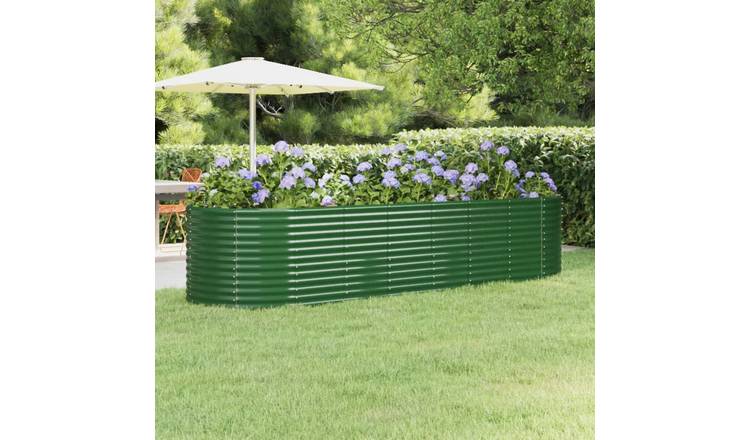 Walplus Galvanised Steel Raised Garden Bed - Green - 322 x 100 x 68 cm