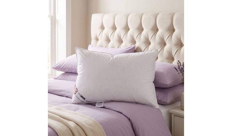 Homescapes Lavender Scented Goose Feather and Down Pillow Extra Fill