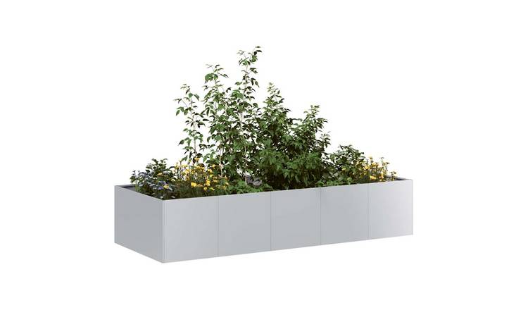 Walplus Galvanised Steel Garden Planter - 200 x 80 x 40 cm