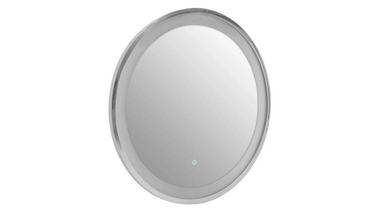 Orsina Avelino Illuminated LED Round Mirror – Silver