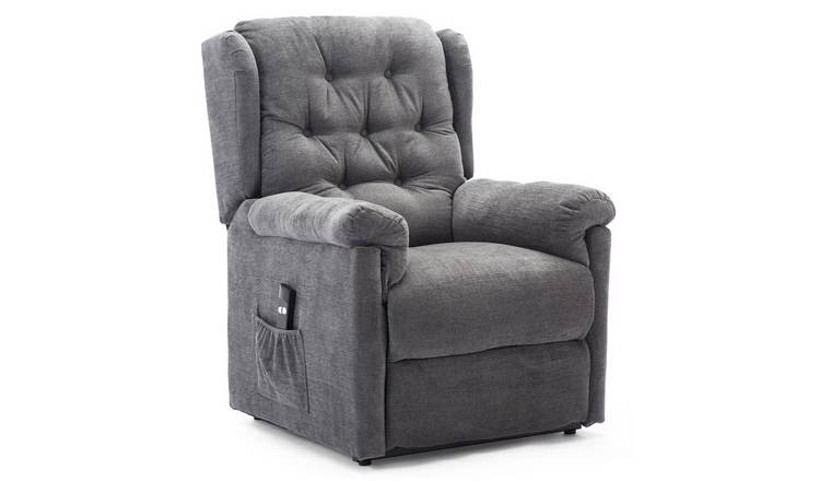 Furniture Online Barnsley Fabric Single Motor Rise Recliner Chair - Charcoal
