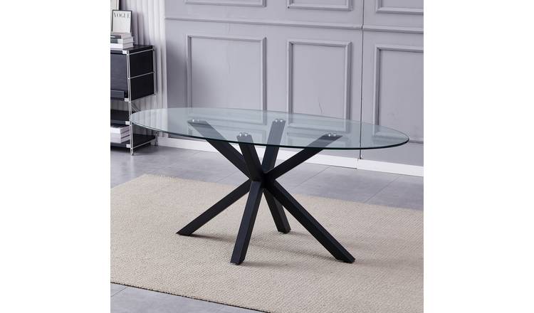 Artemis Home Orvino 180cm x 90cm Glass Oval Dining Table