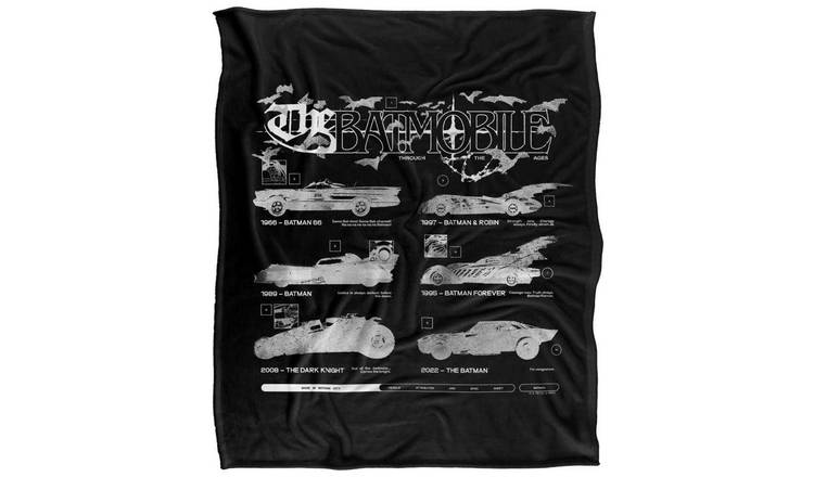 Batman Side Shots Batmobile Black Blanket - 147cm x 91cm