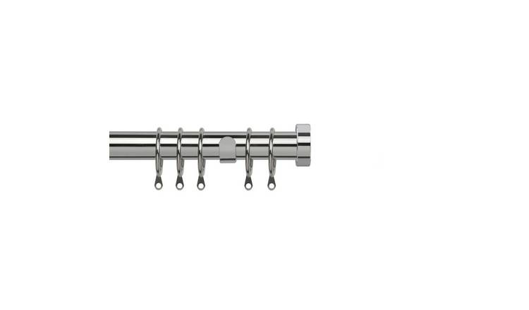 New Edge Blinds 25-28mm Chrome Extendable Stud Curtain Pole - 200cm - 380cm