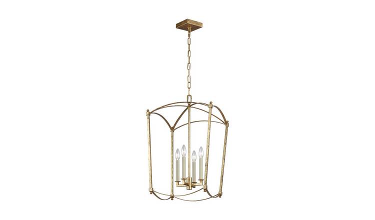 Elstead Feiss 4 Arm Pendant Light - Antique gold