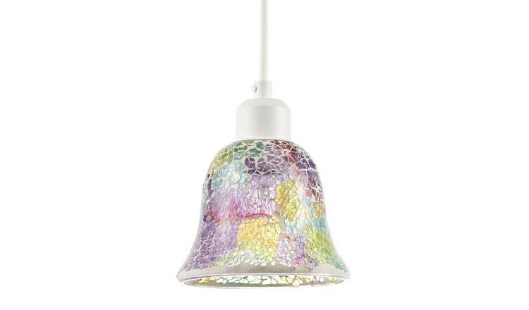 Happy Homewares Multicoloured Multi-Colour Iridescent Pendant Shade - 14cm