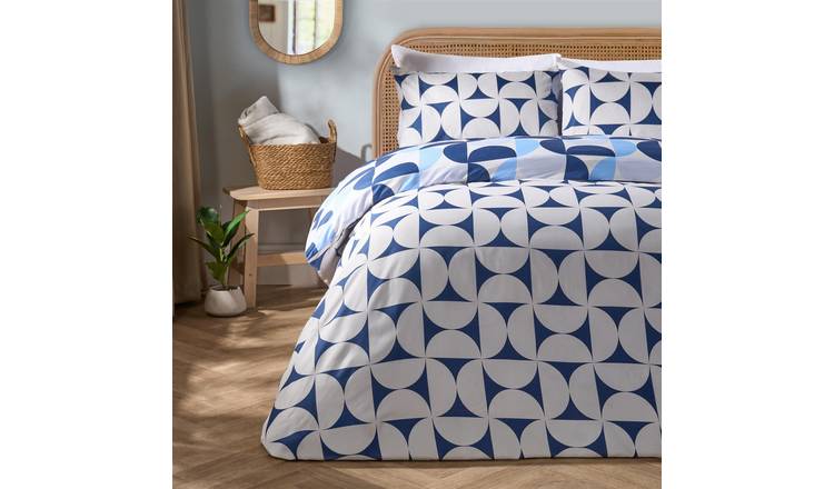 OHS Morrcan Abstract Duvet Cover Set Navy - Double